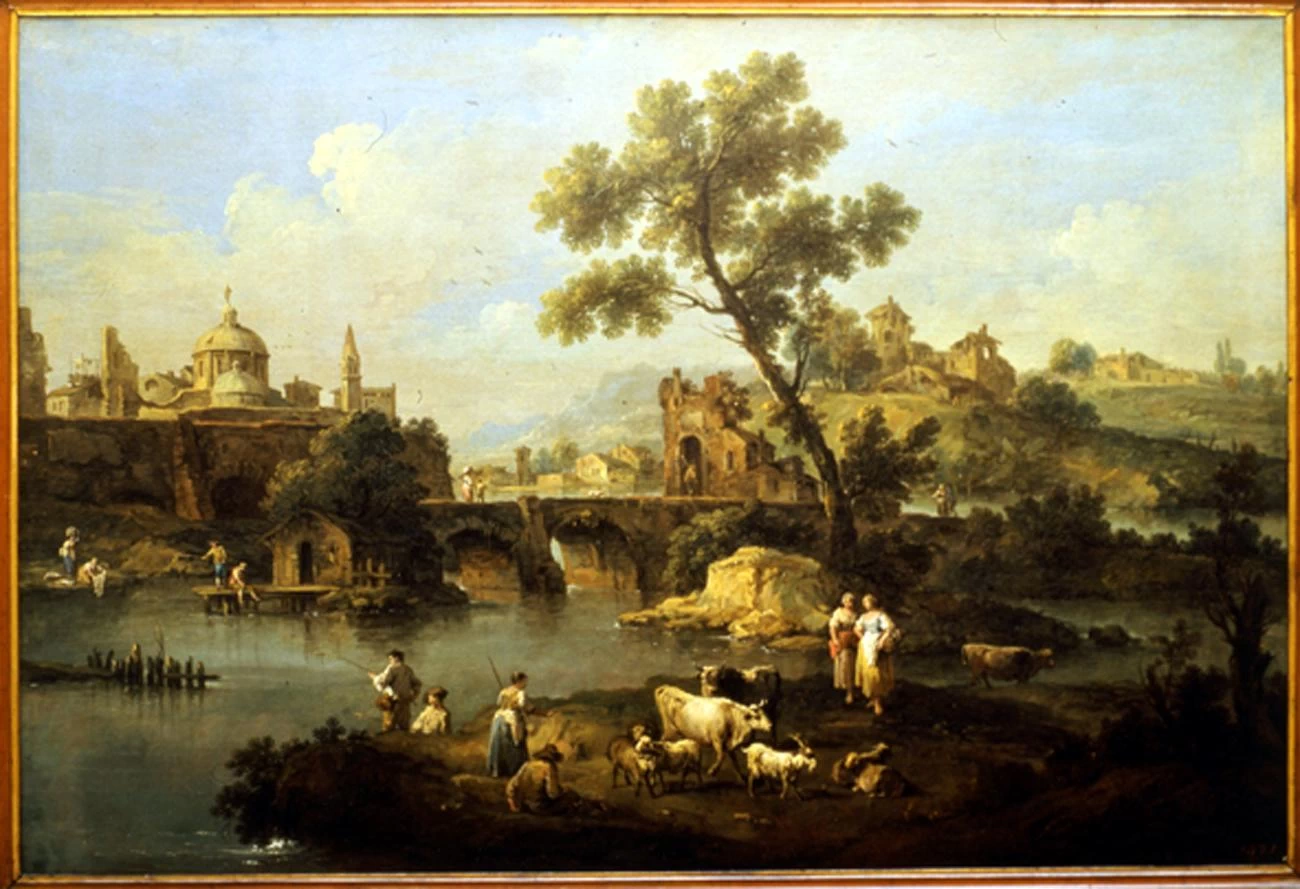 Paesaggio con fiume, ponte ed armenti - Gallerie dell'Accademia, Venezia